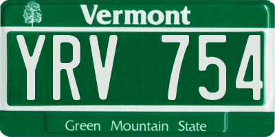VT license plate YRV754