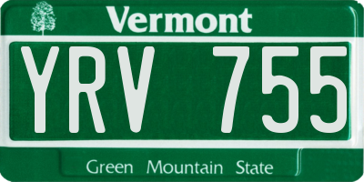 VT license plate YRV755