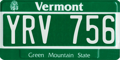 VT license plate YRV756