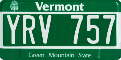 VT license plate YRV757