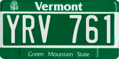 VT license plate YRV761