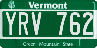 VT license plate YRV762
