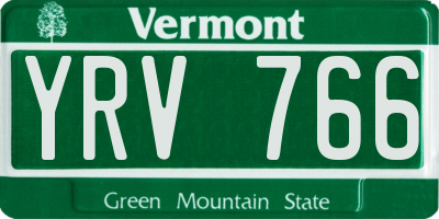 VT license plate YRV766