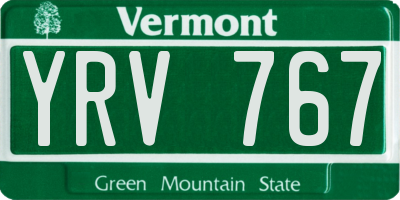 VT license plate YRV767