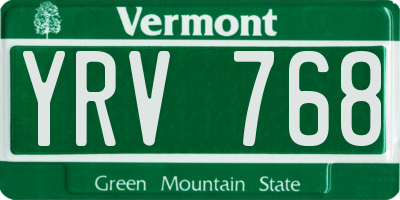 VT license plate YRV768