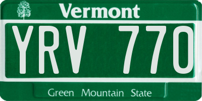 VT license plate YRV770