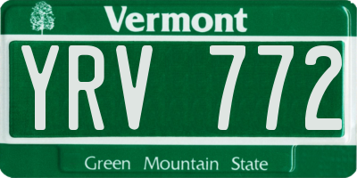 VT license plate YRV772