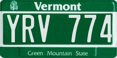 VT license plate YRV774
