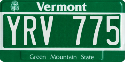 VT license plate YRV775
