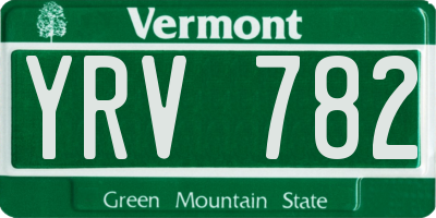 VT license plate YRV782