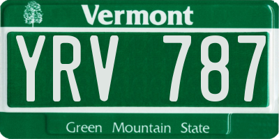 VT license plate YRV787