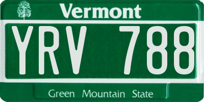 VT license plate YRV788