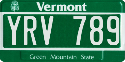 VT license plate YRV789
