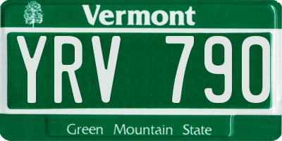 VT license plate YRV790