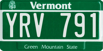 VT license plate YRV791