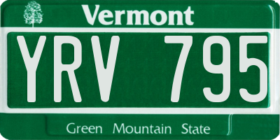 VT license plate YRV795