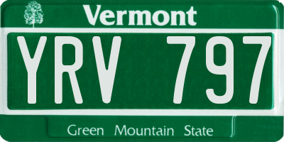 VT license plate YRV797