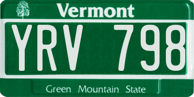 VT license plate YRV798