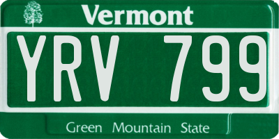VT license plate YRV799