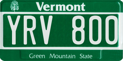 VT license plate YRV800