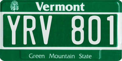VT license plate YRV801