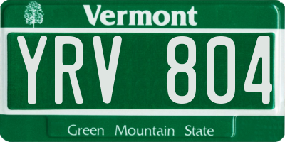 VT license plate YRV804