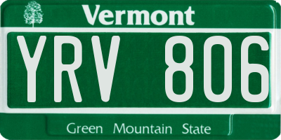 VT license plate YRV806