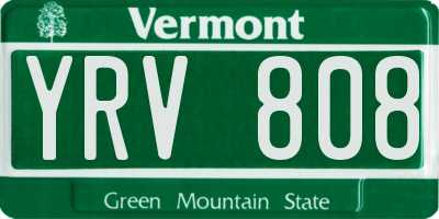 VT license plate YRV808
