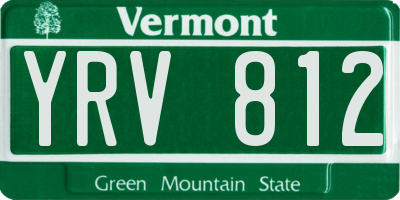 VT license plate YRV812