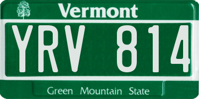 VT license plate YRV814