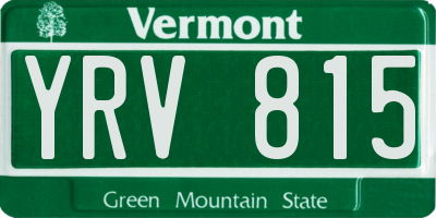VT license plate YRV815