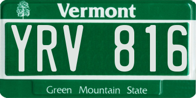 VT license plate YRV816