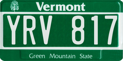 VT license plate YRV817