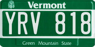 VT license plate YRV818