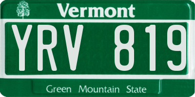 VT license plate YRV819