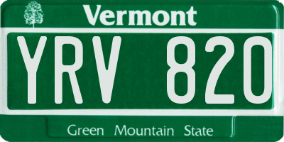 VT license plate YRV820