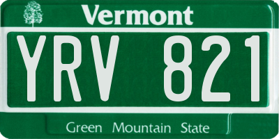 VT license plate YRV821