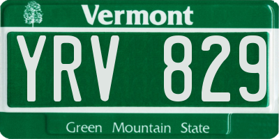 VT license plate YRV829