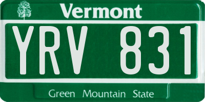 VT license plate YRV831