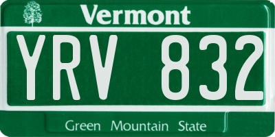 VT license plate YRV832
