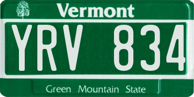 VT license plate YRV834