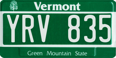 VT license plate YRV835