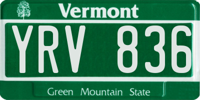 VT license plate YRV836