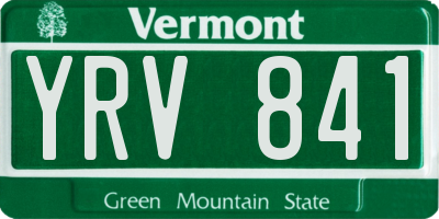 VT license plate YRV841