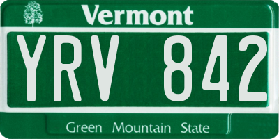 VT license plate YRV842