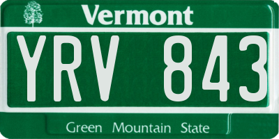 VT license plate YRV843