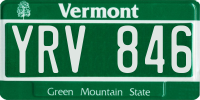 VT license plate YRV846