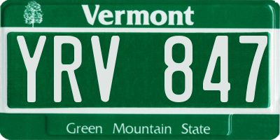 VT license plate YRV847