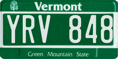 VT license plate YRV848