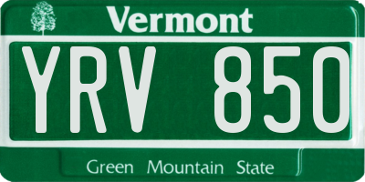 VT license plate YRV850